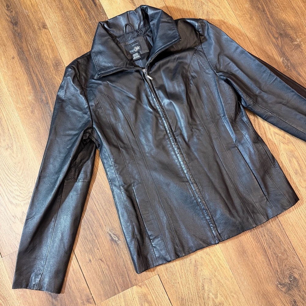 Vintage Y2K Leather Jacket Vintage Leather Jacket Black Leather Jacket